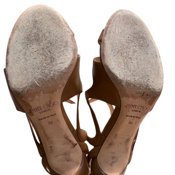 Jimmy Choo Brown Leather Sandals - Picture 4 of 4